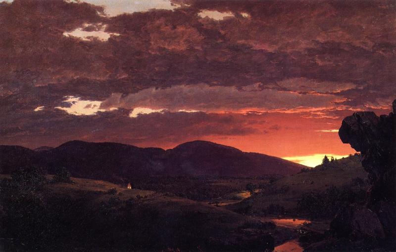 Frederic Edwin Church Twilight, Short arbiter twixt day and night' Sweden oil painting art